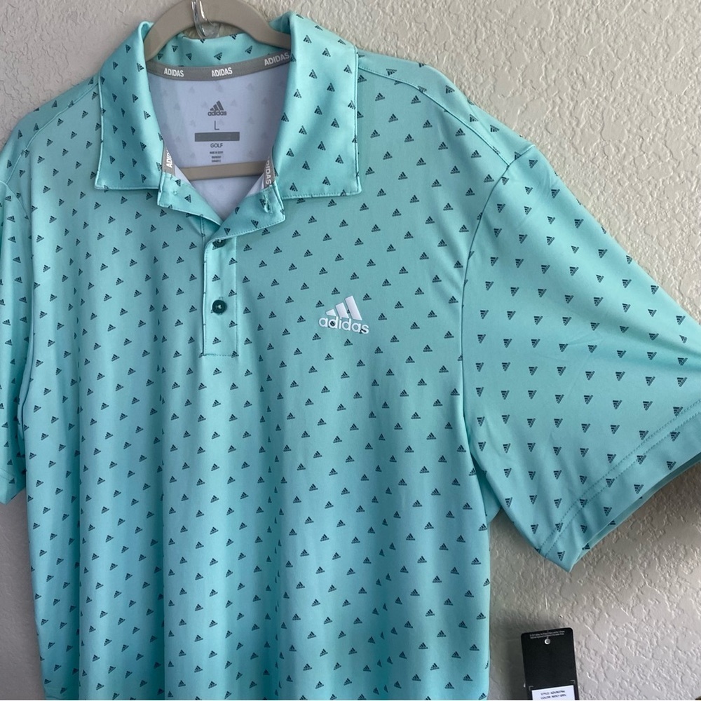 Adidas Men’s Golf Polo in Mint - Picture 4 of 6